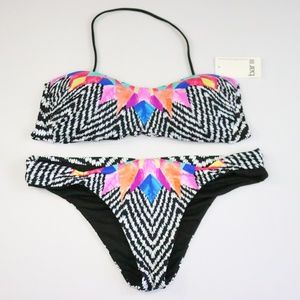 Bar III Feathered Daze 2 Piece Bikini Swimsuit Size M NWT